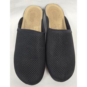 Fly Flot Ladies Black Mesh Slip_On Clogs Size 39/8.5